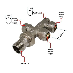 REKORLU PE-X BY-PASS KOLLEKTÖR Q16*1/2'' mm