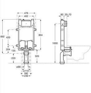  BASIC WC YARIM ÇERÇEVELİ AYAKLI  GÖMM.REZ.