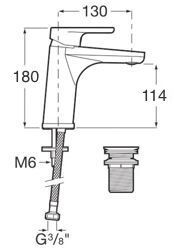  ANARA BASIN MIXER WITH CLICK CLACK COLD START
