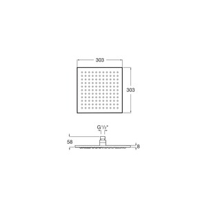  RAINSENSE 300*300 DUŞ BAŞLIĞI MAT SİYAH