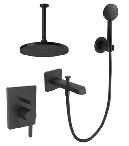 CARELIA 5LI ANKASTRE BANYO SETİ MAT SİYAH (DUVARDAN BORULU)