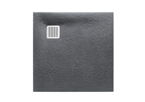 900X900 TERRAN SUPERSLİM STONEX DUŞ TEKNESİ GRİ