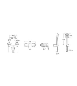  ANARA WALL DUŞ BATARYALI MAFSALLI SET