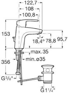  MONODIN-N LAVABO BATARYASI KROM