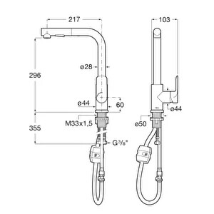  CALA L SPOUT PULL OUT SPİRELLİ EVYE