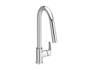 STEM SPİRALLİ EVYE BATARYASI- SINK MIXER CURVED TUBE+PULL OUT SPOUT CROME (YENİ)