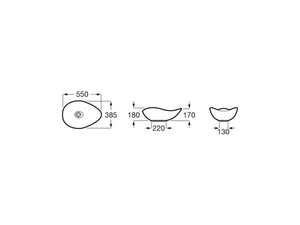  RUY OHTAKE TEZGAH ÜSTÜ ÇANAK LAVABO  540 MM BEYAZ