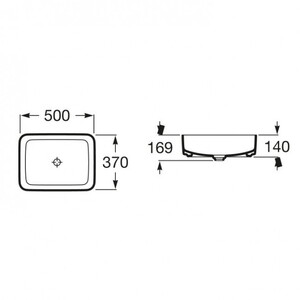  INSPIRA SQUARE TEZGAH ÜSTÜ LAVABO 370X500 OCT